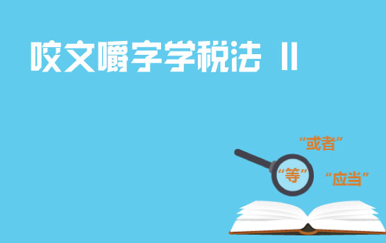 咬文嚼字学税法 II