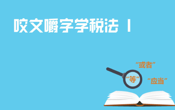 咬文嚼字学税法 I